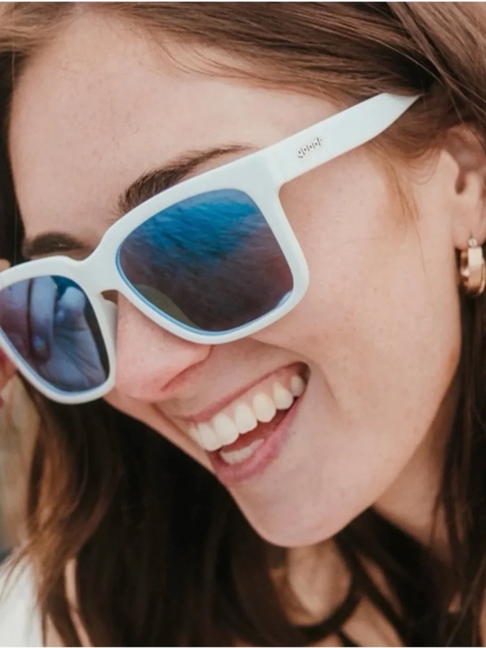 Polarized Light Blue Sunglasses with Mirrored Blue Lenses